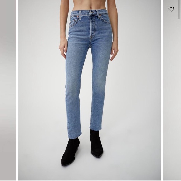 redone high rise ankle crop black